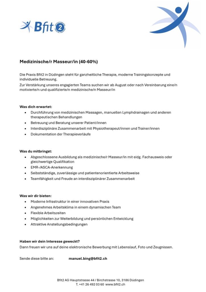 Stelleninserat Massage 1